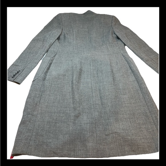 Allegory stretch GRAY WOOL Lycra TRENCH Sz 10 Pea Coat 6 Button Jacket 352834 L - Picture 6 of 15